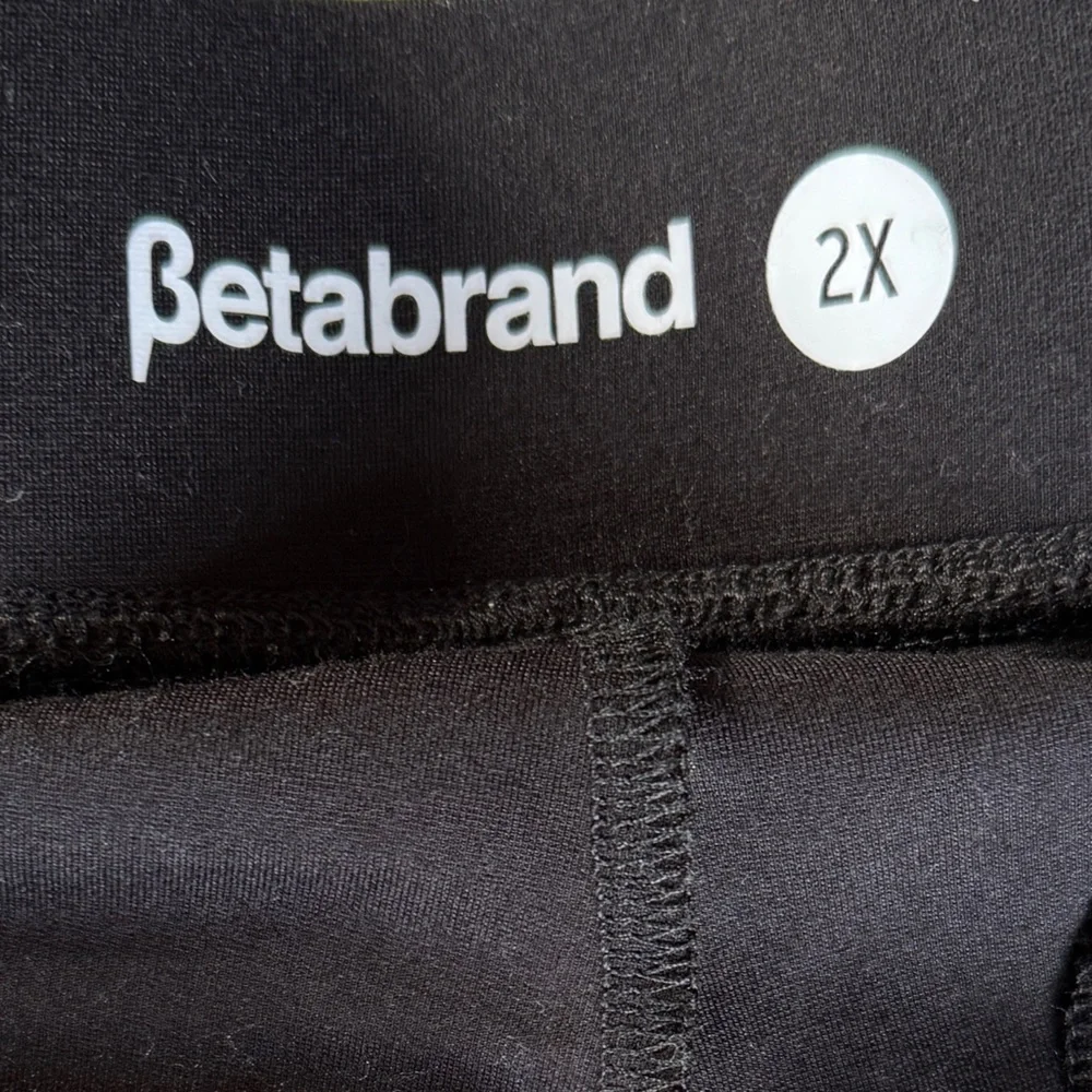 Betabrand Black Split Overlay Capri Pants